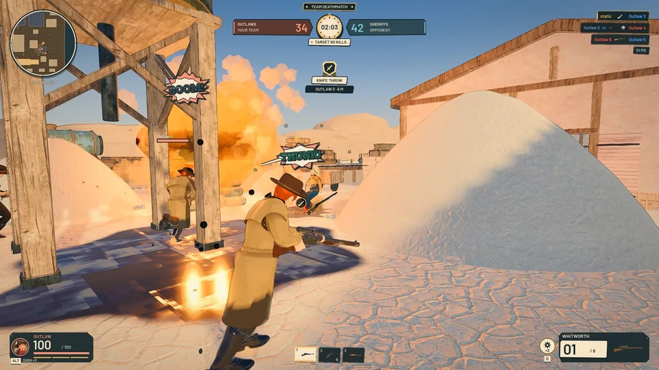 Third-Person-Gefecht in den Straßen von Rustlers Online